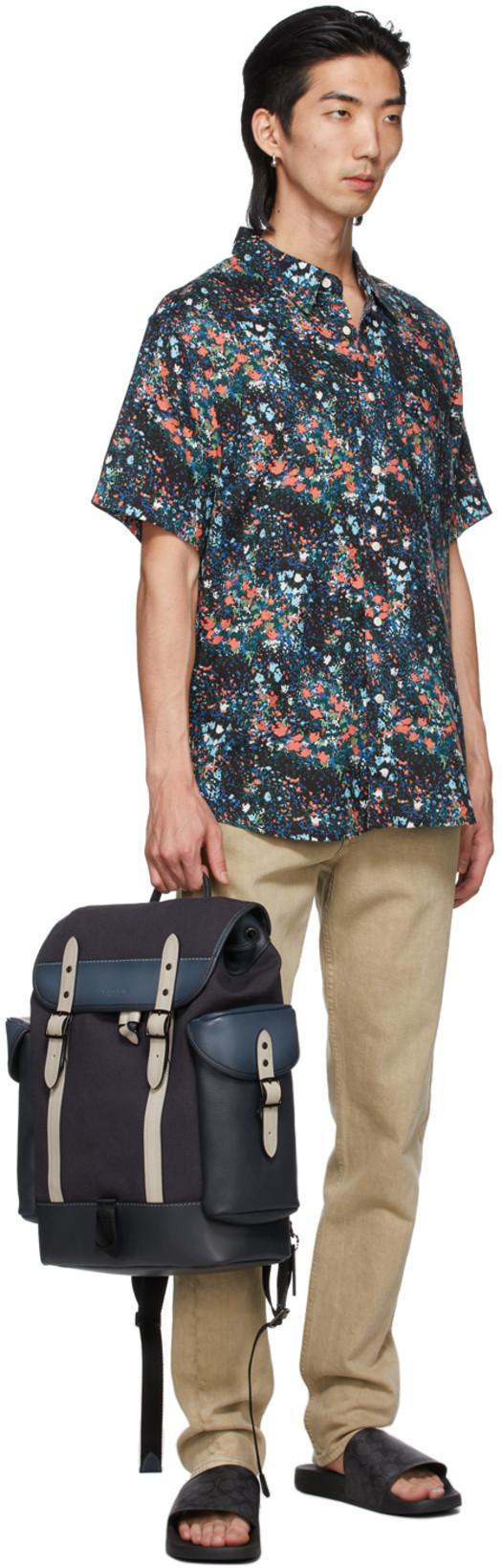 COACH Siganture Monogram Printed Slide Sandals In Charcoal Signature