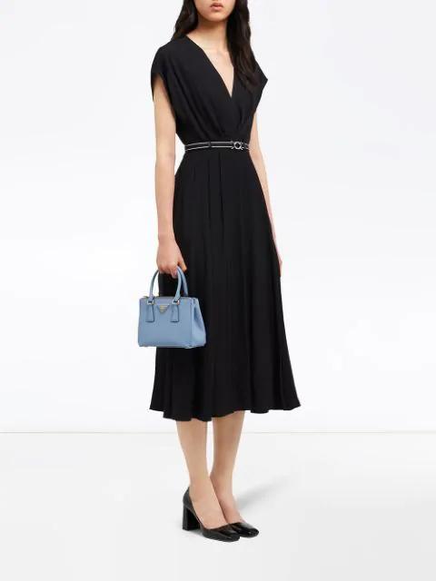 PRADA Floral-embossed Leather Tote Bag In Yellow