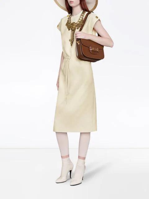 GUCCI Mini Leather Horsebit 1955 Shoulder Bag In Brown