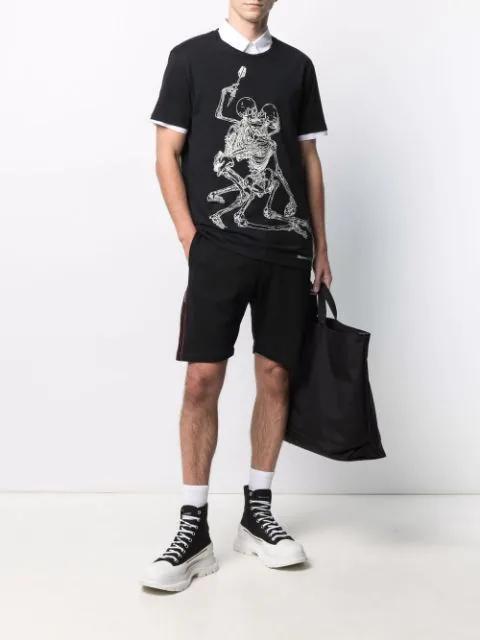 ALEXANDER MCQUEEN Black Jersey Bermuda Shorts With Side Logo