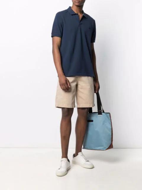 VILEBREQUIN Logo Print Cotton Pique Polo T-shirt In Marine Blue