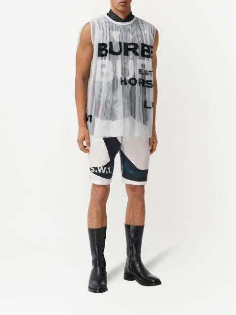 BURBERRY Porthole Detail Panelled Leather Boots In Black