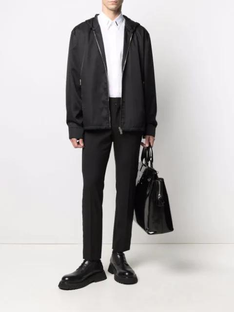 GIVENCHY Black Windbreaker In 4g Jacquard Nylon
