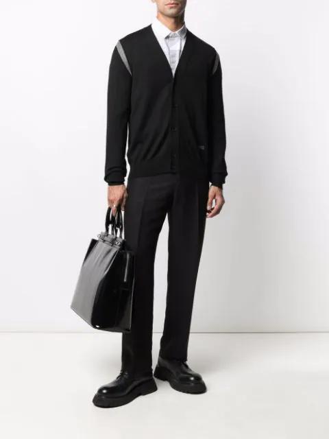 NEIL BARRETT Patchwork Stripe-pattern Shirt In White