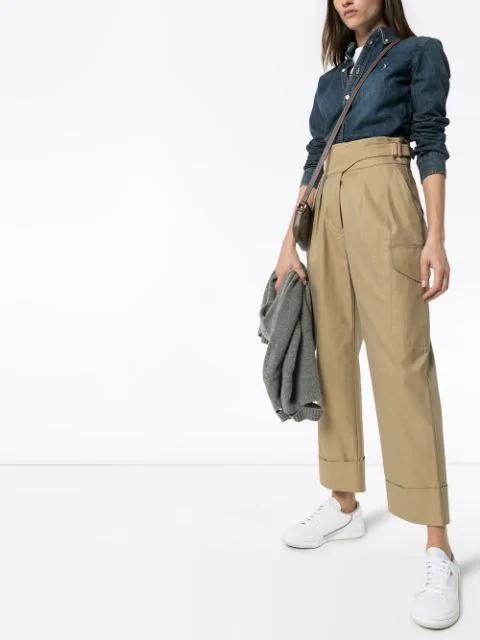 POLO RALPH LAUREN Blue Shirt With Classic Collar And Pony Embroidery On The Front In Denim Woman