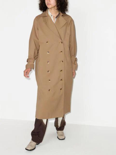 TOTÊME Signature Double-breasted Cotton-blend Gabardine Trench Coat In Neutral