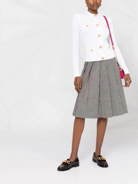 BALMAIN White Cropped Jacket With Patch Pockets