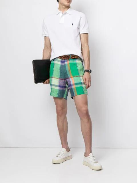 POLO RALPH LAUREN Ralph Lauren Custom Slim Fit Stretch Mesh Polo Shirt In White