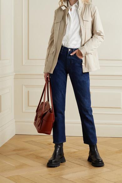 LORO PIANA Casual Jacket With Adjustable Waist And Front Pockets In Neutral