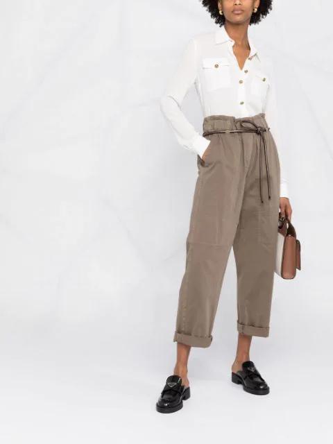 BALMAIN Silk Shirt With Padded Shoulders In White