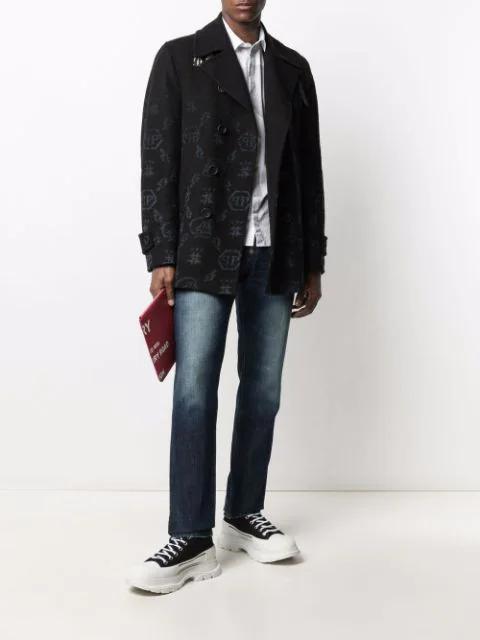 NEIL BARRETT Patchwork Stripe-pattern Shirt In White