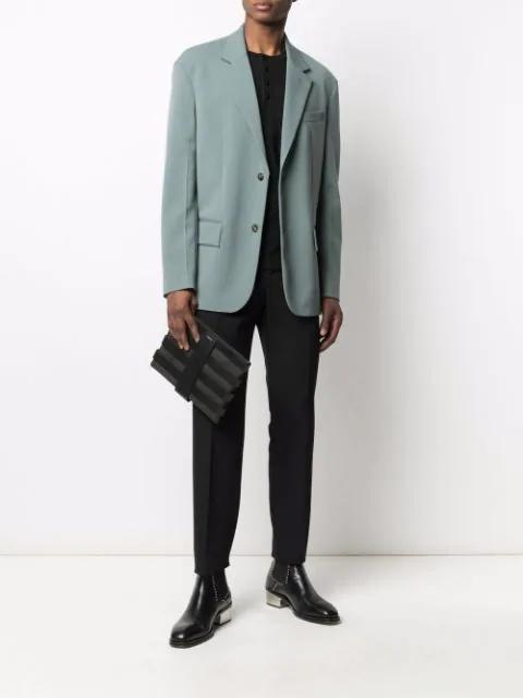 TOM FORD Cotton Stretch Rib Henley T-shirt In Black