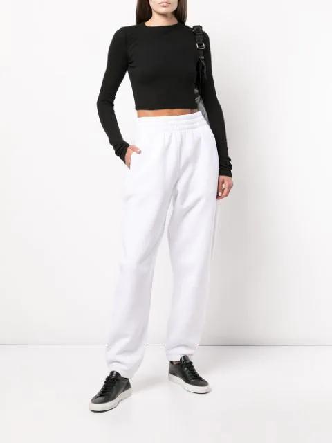 ALEXANDER WANG Puff Logo Sweatpant In Structured Terry In Grey