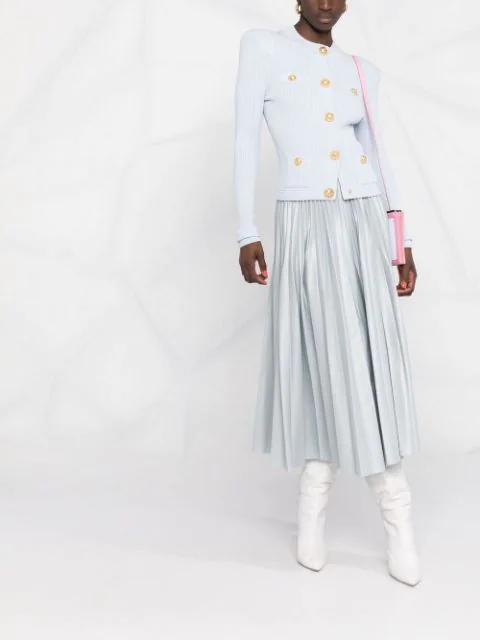BALMAIN White Cropped Jacket With Patch Pockets