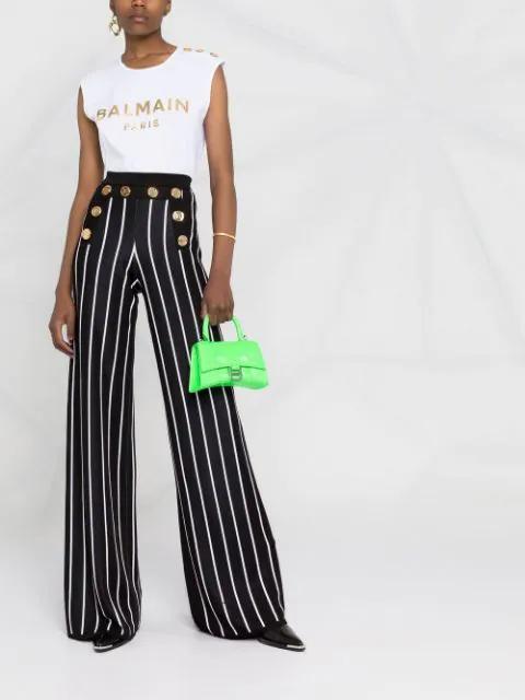 BALMAIN Logo-print Sleeveless T-shirt In White