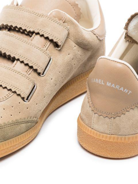 ISABEL MARANT Beth Mixed Leather Triple-grip Sneakers In Taupe