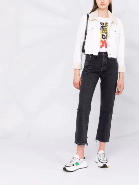 AGOLDE Riley Cropped Jeans In Black