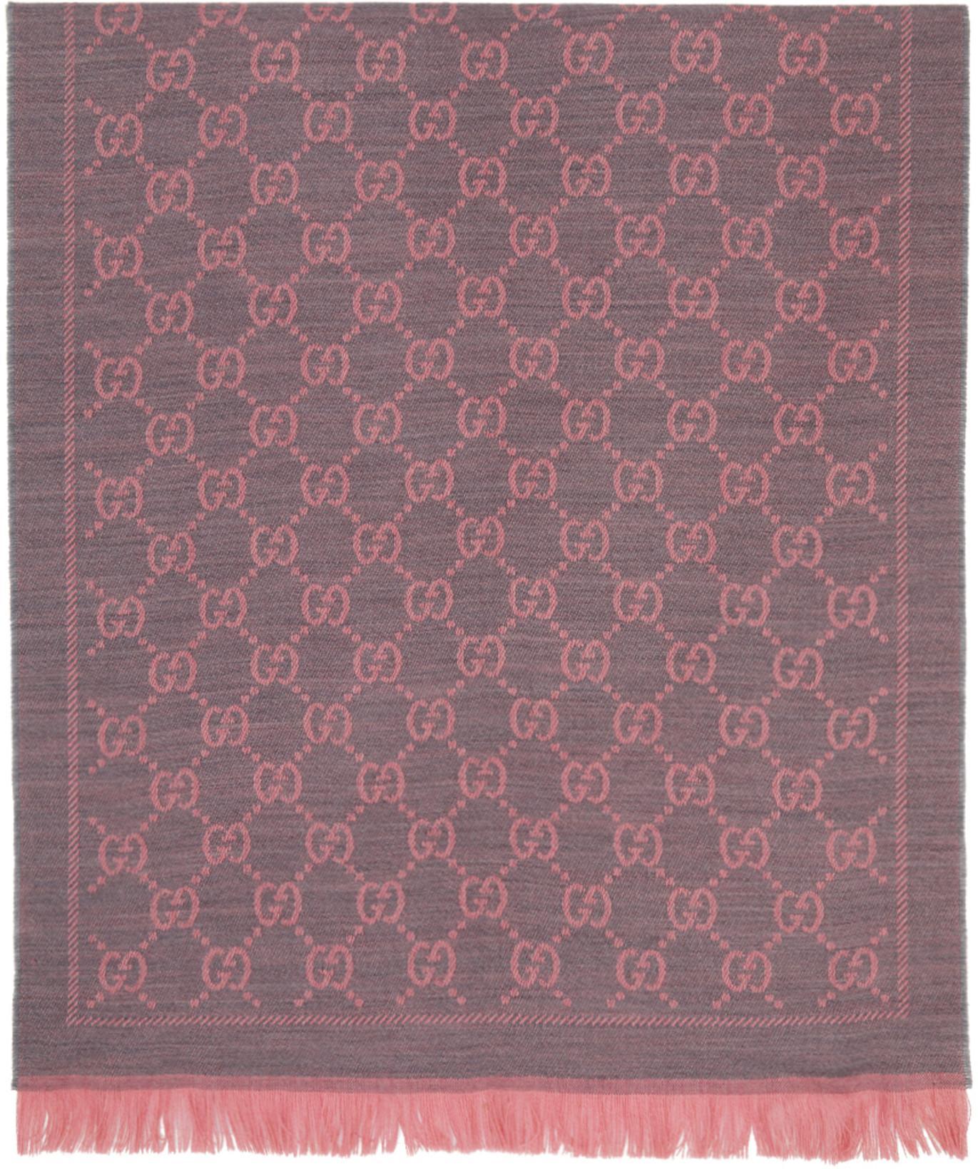 GUCCI Gg Wool Scarf In Pink