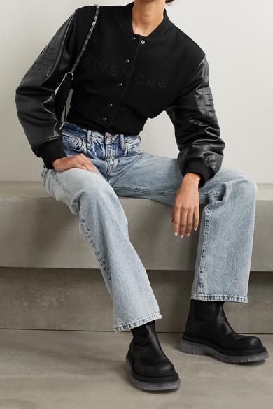 BOTTEGA VENETA Tire Rubber-trimmed Leather Chelsea Boots In Black Transparent