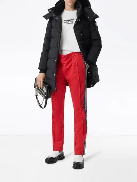 BURBERRY Black T-shirt With Check Pattern Sleeves Women