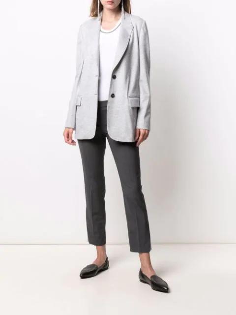 BRUNELLO CUCINELLI Cotton Crewneck Short Sleeve T-shirt In Gray