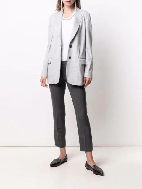 BRUNELLO CUCINELLI Cotton Crewneck Short Sleeve T-shirt In Gray