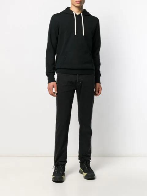 REIGNING CHAMP Midweight Terry Cotton Hoodie In Black