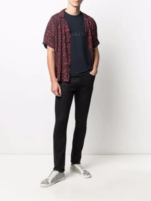 SAINT LAURENT Reverse Logo T-shirt In Black