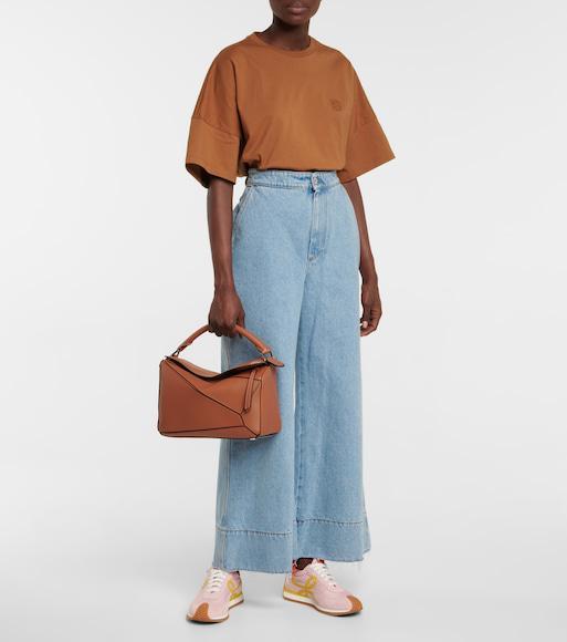 LOEWE Flow Runner Leather, Suede And Shell Sneakers In Light Pink