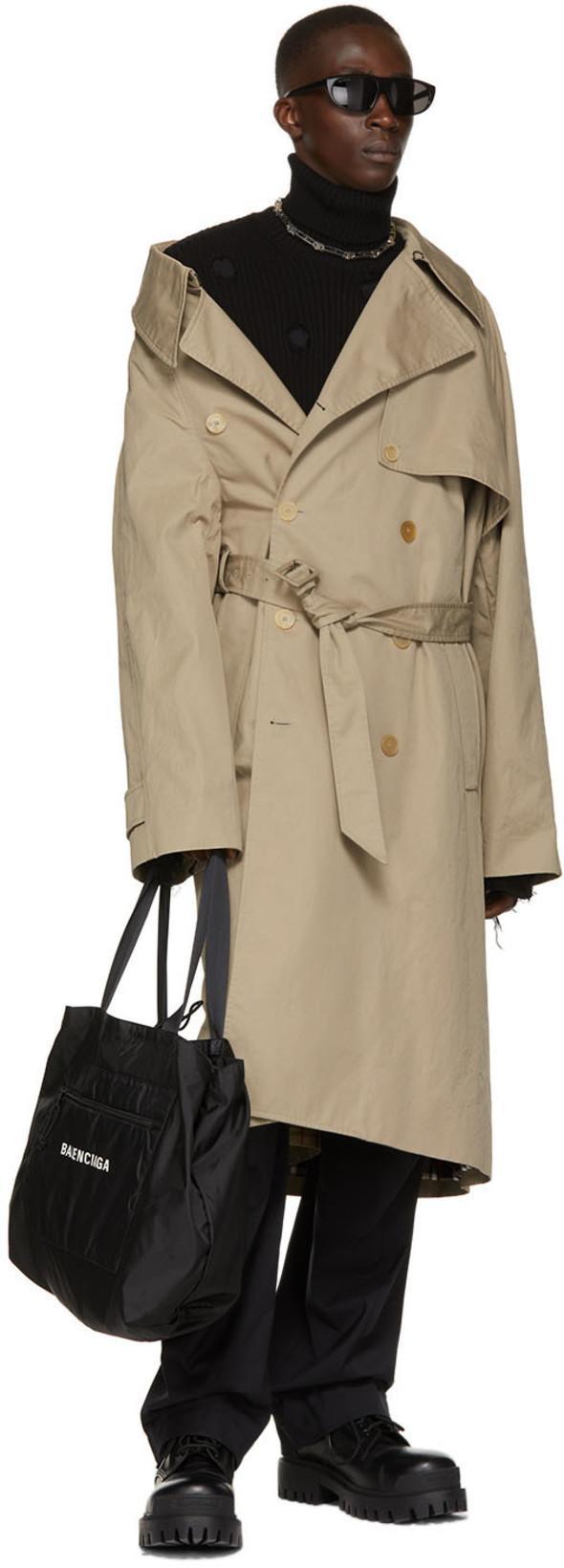 BALENCIAGA Black Nylon Tailored Trousers