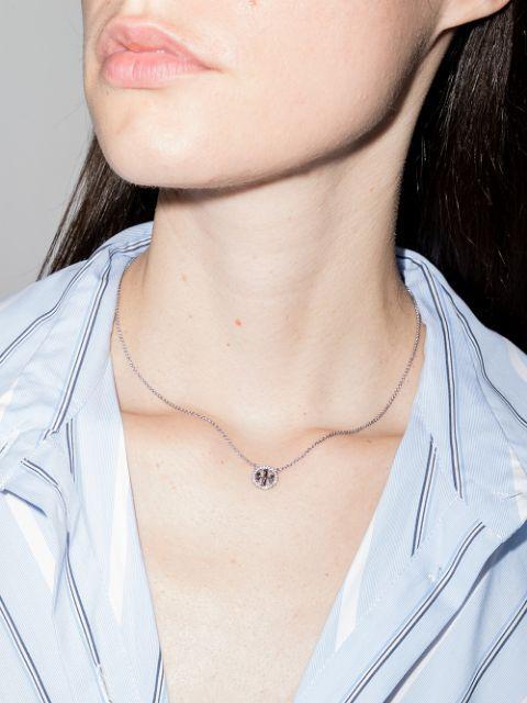 TORY BURCH Miller Double T Crystal Necklace In Tory Silver / Crystal