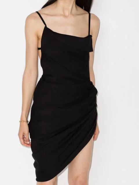 JACQUEMUS La Robe Saudade Draped Dress In Blue