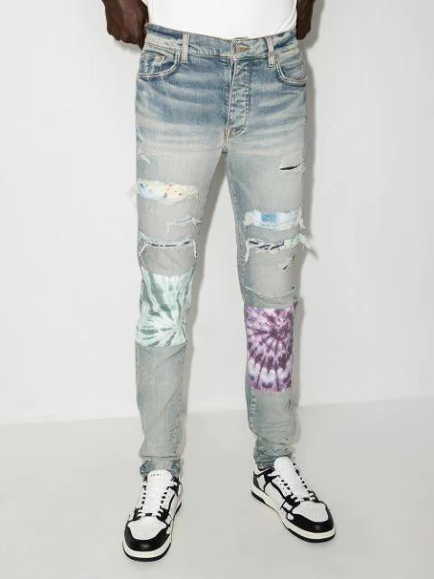 AMIRI Mens Black Skel Top Bandana-print Leather Low-top Trainers