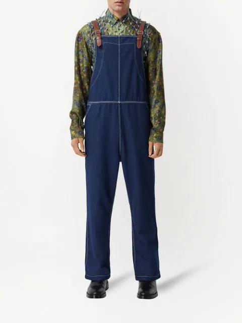 BURBERRY Porthole Detail Panelled Leather Boots In Black