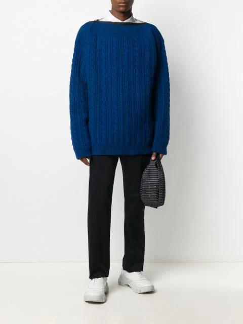 NEIL BARRETT Patchwork Stripe-pattern Shirt In White