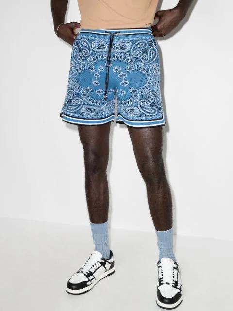 AMIRI Mens Black Skel Top Bandana-print Leather Low-top Trainers