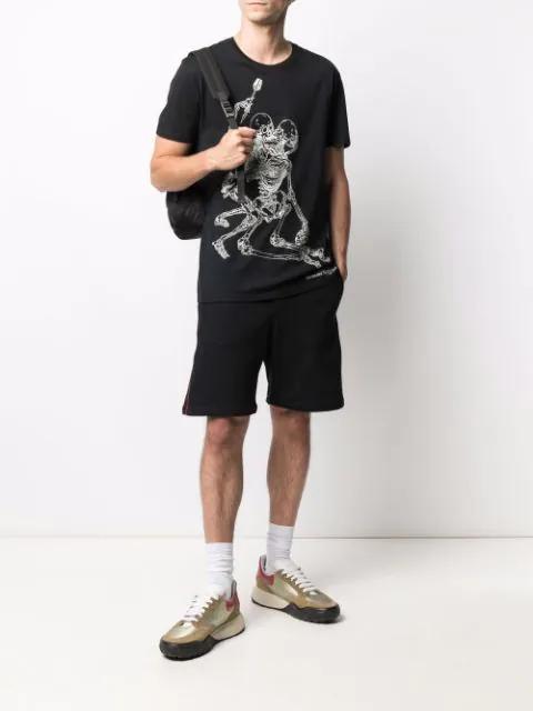 ALEXANDER MCQUEEN Black Jersey Bermuda Shorts With Side Logo