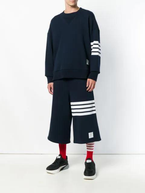 THOM BROWNE Classic 4-bar Sweatshirt In Blue
