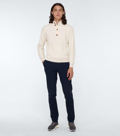 BRUNELLO CUCINELLI Stretch Knit Sneakers In Black