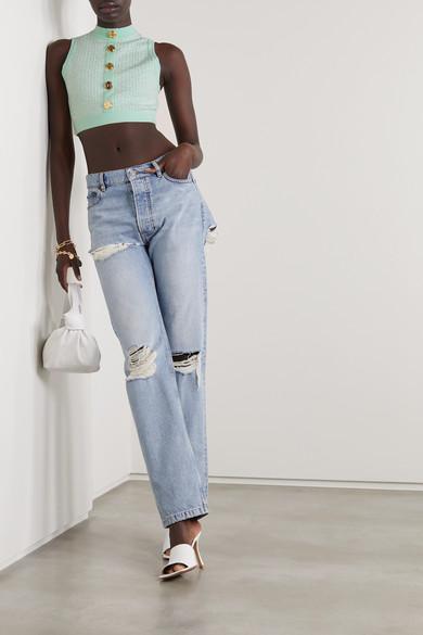 BOTTEGA VENETA Rubber Sole Leather Stretch Mule Sandal Optic White