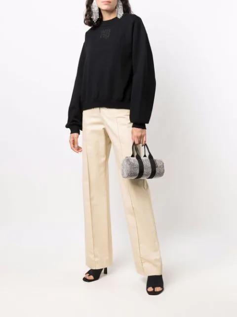 ALEXANDER WANG Relaxed Fit Crew Sweatshirt With Puff Paint Logo In Black