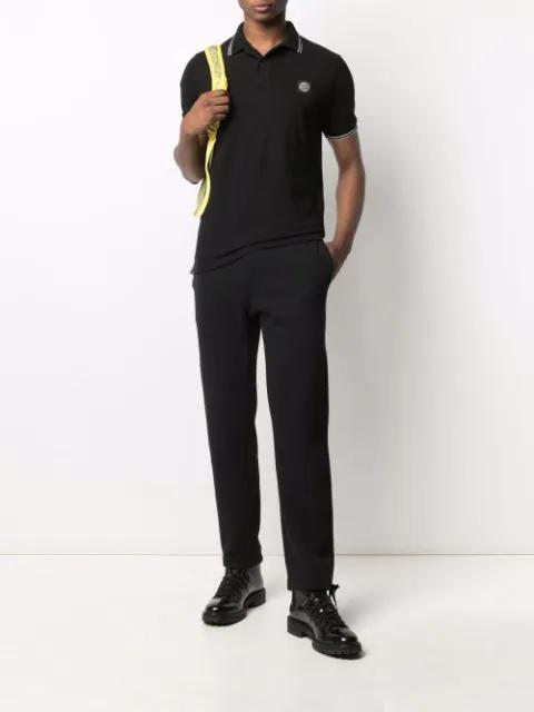 STONE ISLAND Short Sleeve Slim Polo In Blue