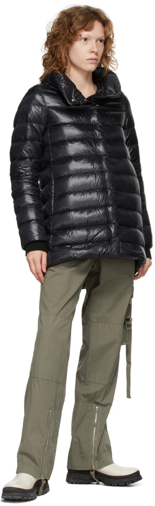 HERNO Amelia Water-resistant Ultralight Nylon A-line Puffer Jacket In Black