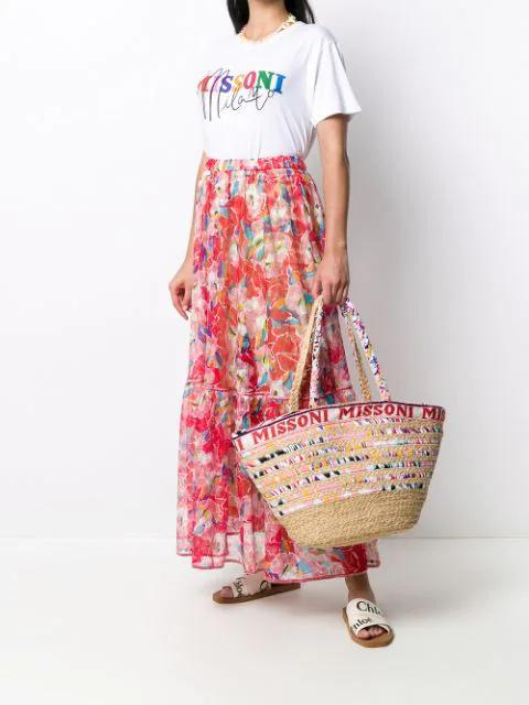 CHLOÉ Woody Flat Logo Ribbon Slide Sandals In White