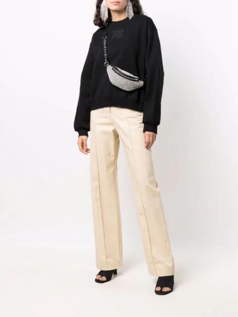 ALEXANDER WANG Relaxed Fit Crew Sweatshirt With Puff Paint Logo In Black