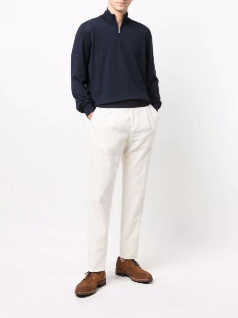 BRUNELLO CUCINELLI Tailored White Trousers With Classic Waistband In Neutral