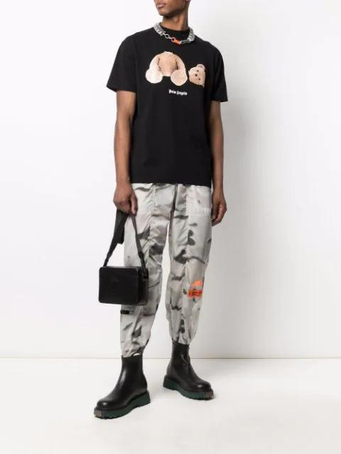 PALM ANGELS Broken Bear Logo Graphic T-shirt In Black