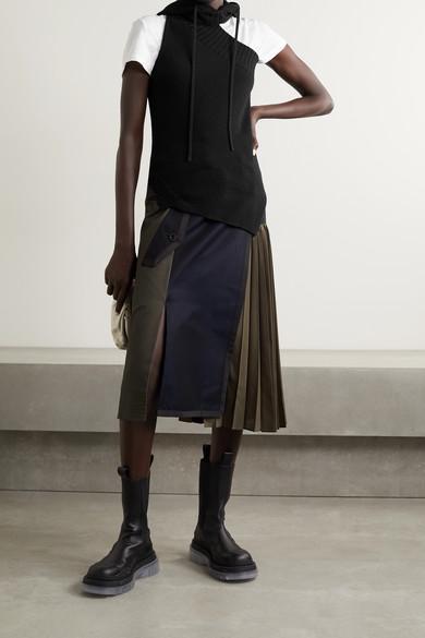 BOTTEGA VENETA Tire Rubber-trimmed Leather Chelsea Boots In Black Transparent