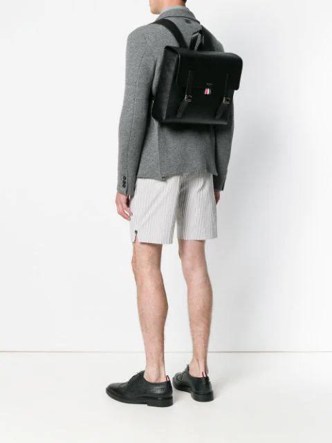 THOM BROWNE Black Rwb Structured Backpack
