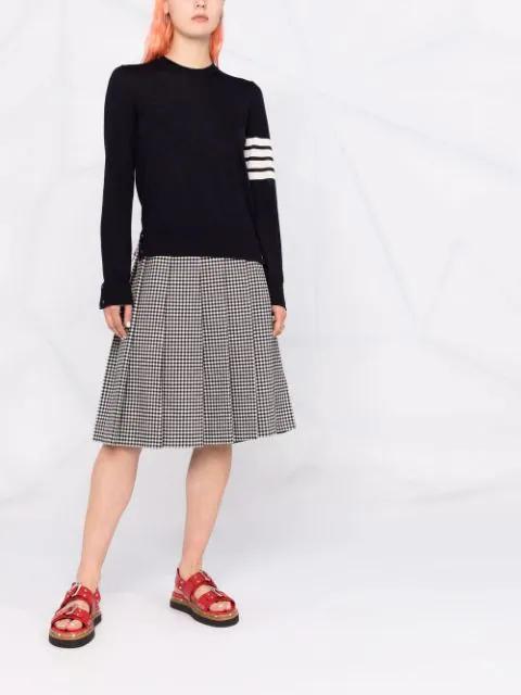 THOM BROWNE Blue Jersey Sweatshirt With 4bar Detail